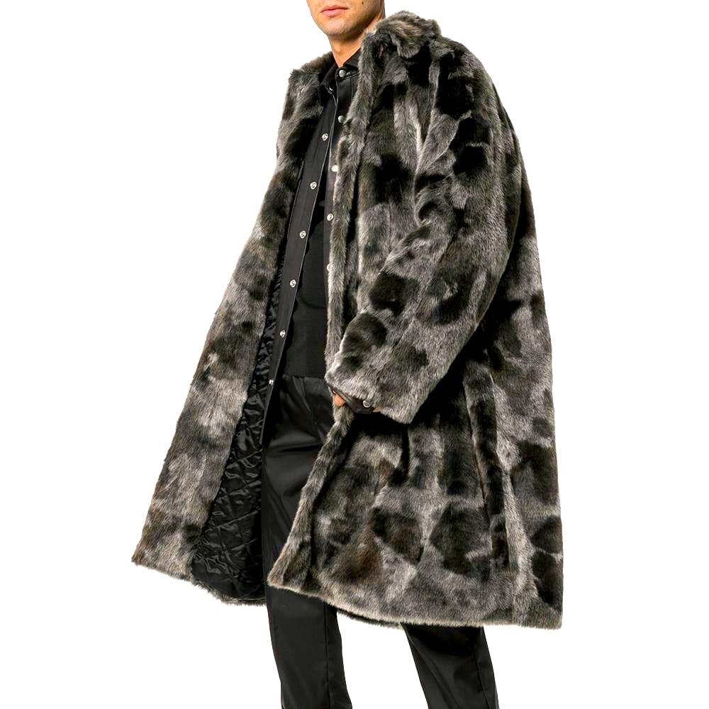 Balenciaga grey faux fur oversized coat size 46 RUNWAY PIECE!!!